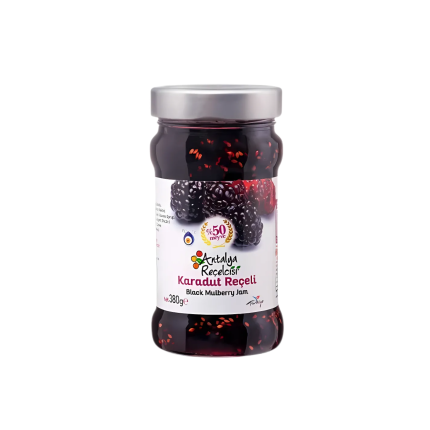 Antalya Recelcisi Black Mulberry Jam %50 Fruit 380 gr